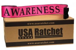 16 Pack - 4" x 30' Pink Heavy Duty Winch Strap with Flat Hook - 24K Webbing