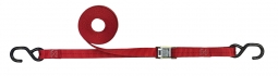 1" x 16' Cam Buckle Strap with Coated S-Hooks - Red