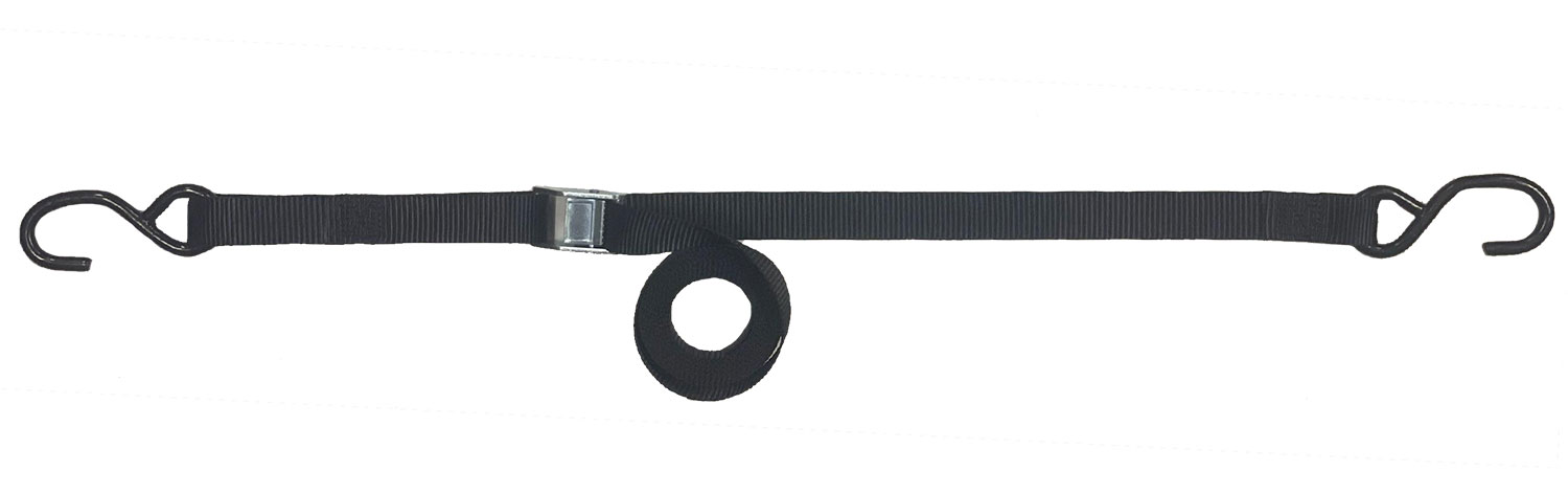 1" Light Weight Cam Buckle Strap with Coated S-Hooks