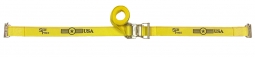 2" x 12' SPIN FREE Interior  Ratchet Strap with Spring E-Fittings - Yellow Webbing
