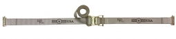 2" x 16' SPIN FREE Interior  Ratchet Strap with Spring E-Fittings - Gray Webbing