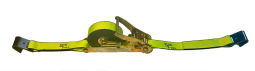 1 1/2" x 21' Self Contained Ratchet Strap with Flat Hooks
