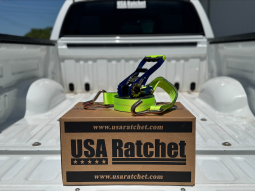 2" x 16' Blue Spin Free Ratchet with Wire Hooks (Hi Viz Webbing)