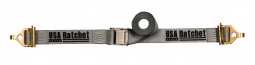 2" x 16' Interior Cam Buckle Strap with Spring E-Fittings and F Hooks - Gray Webbing