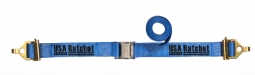 2" x 20' Interior Cam Buckle Strap with Spring E-Fittings and F Hooks - Blue Webbing