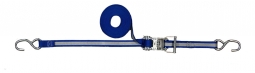 1" x 16' White Zinc Ratchet with reflective blue webbing and White Zinc S-Hooks