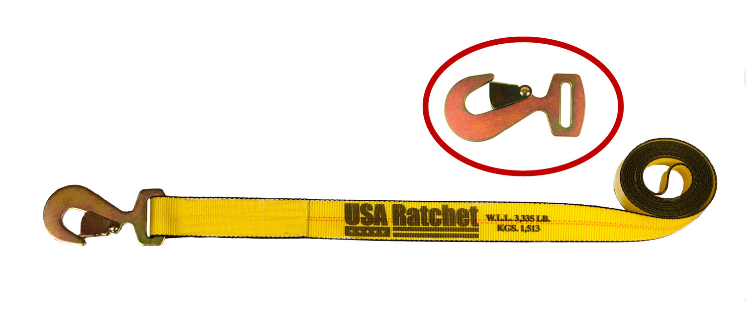 2 x 10' Heavy Duty Auto Hauler Replacement Strap with Flat Snap Hook