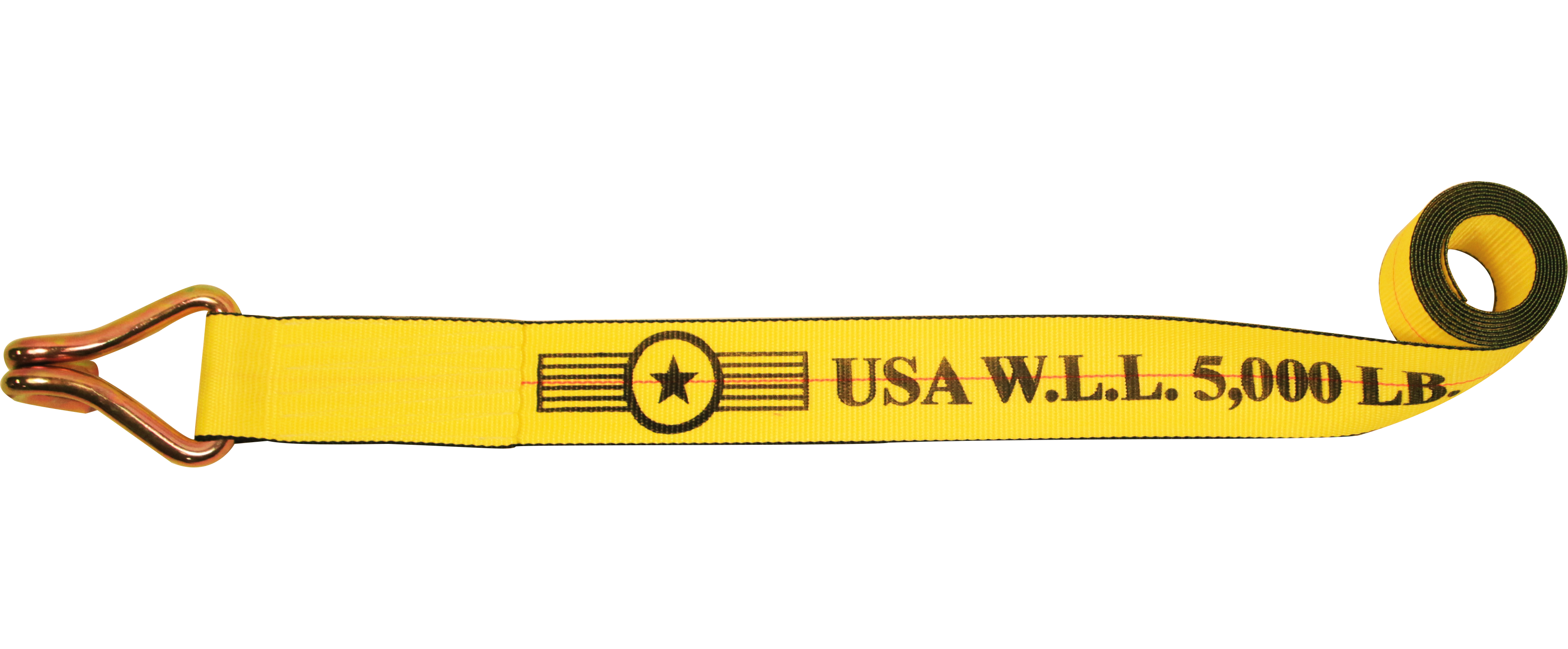 USA Ratchet 3" Winch Strap with Wire Hook for Flatbed Trailers Made