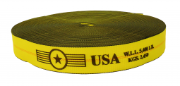 3" x 300' Roll of Yellow Webbing with the Rated Capacity of 18,000 lbs.