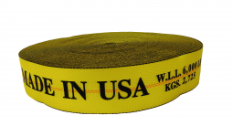4" x 300' Roll of Yellow Webbing with the Rated Capacity of 24,000 lbs.
