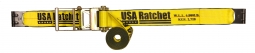 4" x 27' SPIN FREE Long Handle Ratchet Strap with Flat Hooks