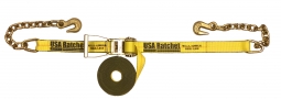 2" x 27' SPIN FREE Ratchet Strap with Chain Extensions