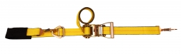 2" x 8' SPIN FREE Combination Ratchet Strap with Built-in Axle Strap - Yellow