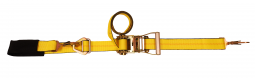 2" x 6' SPIN FREE Combination Ratchet Strap with Built-in Axle Strap - Yellow
