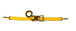 2" x 6' SPIN FREE Short Wide Handle Ratchet Strap Assembly with Twisted Snap Hooks