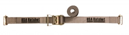 2" x 16' Interior Ratchet Strap with Spring E-Fittings - Gray Webbing