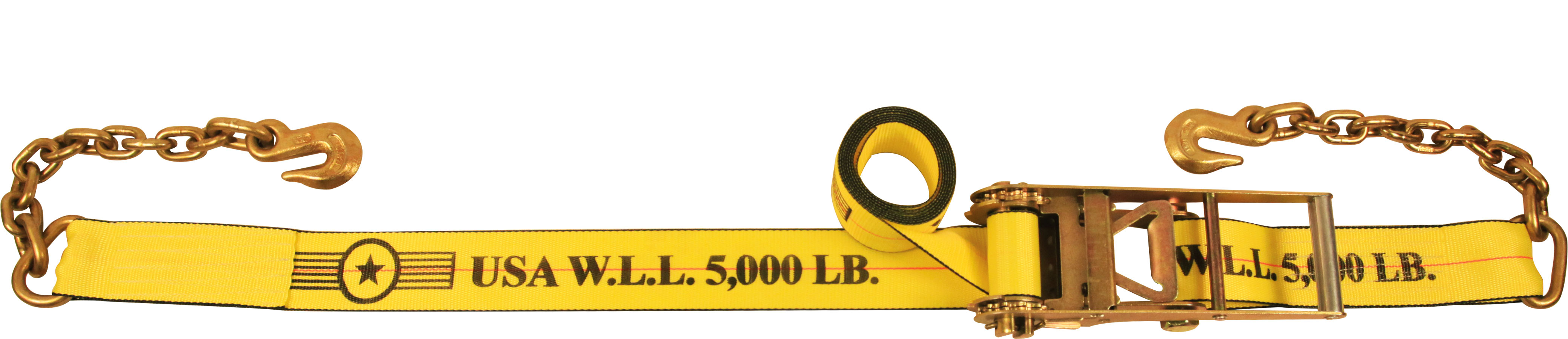 3 Inch Ratchet Straps & Tie Downs for Flatbed Trailers | Made in the USA 3 Inch Ratchet Straps With Chain Ends