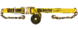 3" x 27' SPIN FREE Long Handle Ratchet Strap with Chain Extensions