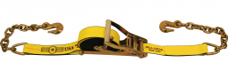 2" x 27' Self Contained Ratchet Strap with Chain Extensions