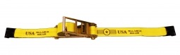 3" x 27' Self Contained Ratchet Strap with Flat Hooks