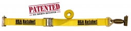 2" x 12' Cam Buckle Strap with Compression Spring E-Fittings - Yellow Webbing