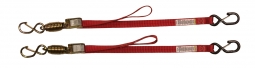 2 Pack - 1" x 2' Heavy-Duty Spring-Loaded Cam Buckle Jet Ski Trailer Straps - Red